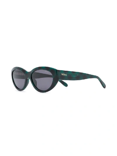 Shop Mulberry Sally Oval-frame Sunglasses In Green