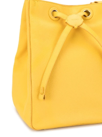 Shop Rodo Drawstring Bucket Bag In Yellow