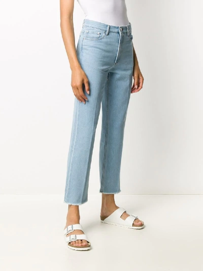 Shop A.p.c. High Rise Cropped Jeans In Blue