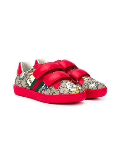Shop Gucci Ace Yuko Higuchi Sneakers In Red
