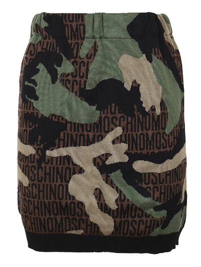Shop Moschino Lost & Found Mini Skirt Camouflage In Green