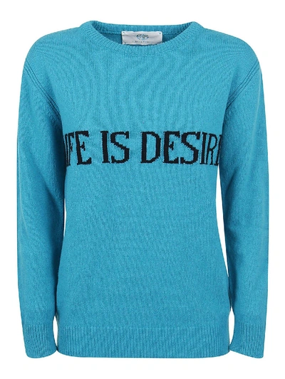 Shop Alberta Ferretti Life Is Desire Pullover In Light Blue