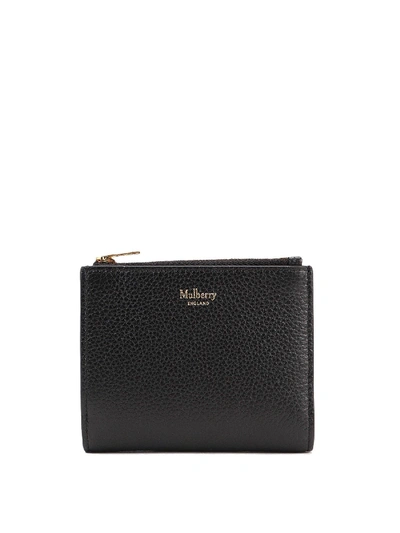 Shop Mulberry Hammered Leather Wallet In Black