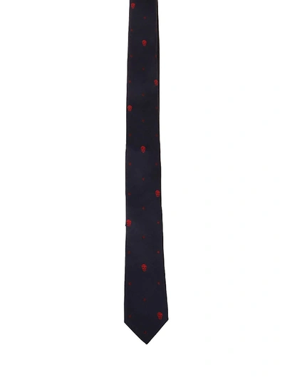 Shop Alexander Mcqueen Stars And Skulls Pattern Tie In Blue