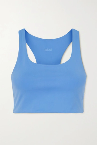 Shop Girlfriend Collective Paloma Stretch Sports Bra In Blue