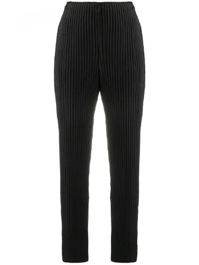 Shop Issey Miyake Pleated Trousers In Black