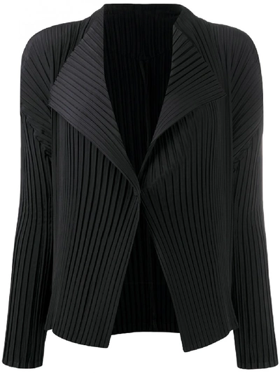 Shop Issey Miyake Pleated Jacket In Black