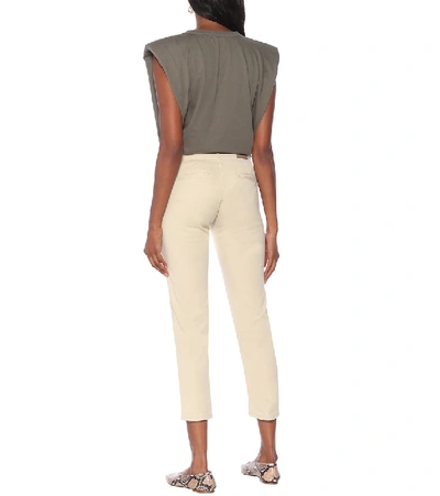 Shop Ag Caden Stretch-cotton Cropped Pants In White