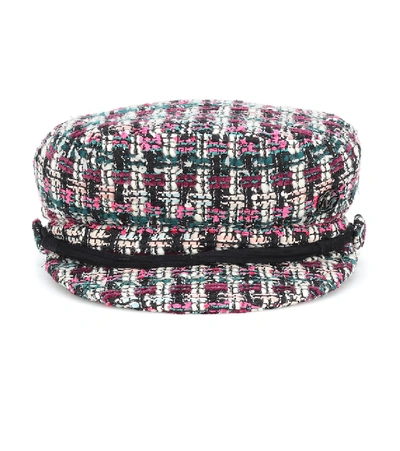 Shop Maison Michel New Abby Tweed Wool-blend Cap In Pink