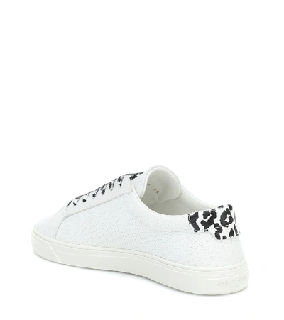 Shop Saint Laurent Andy Perforated Leather Sneakers In White