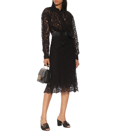 Shop Dolce & Gabbana Keira Embellished Mesh Sandals In Black