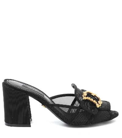 Shop Dolce & Gabbana Keira Embellished Mesh Sandals In Black