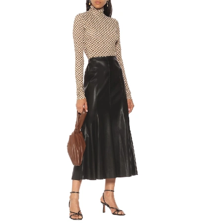 Shop Nanushka Artem Faux Leather Midi Skirt In Black