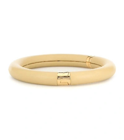 Shop Bottega Veneta Leather Choker In Yellow