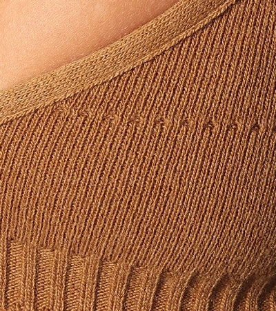 Shop Off-white Wool-blend Bralette In Brown