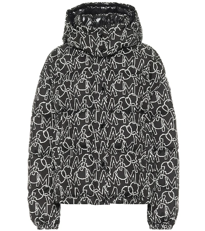 Shop Moncler Daos Printed Quilted Down Jacket In Black