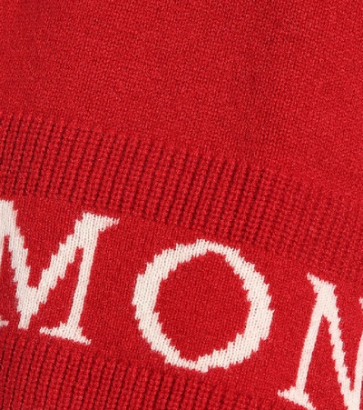 Shop Moncler Turtleneck Wool-blend Sweater In Red