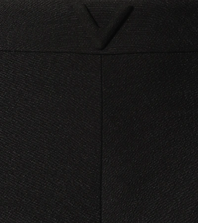 Shop Valentino High-rise Wool-blend Short In Black