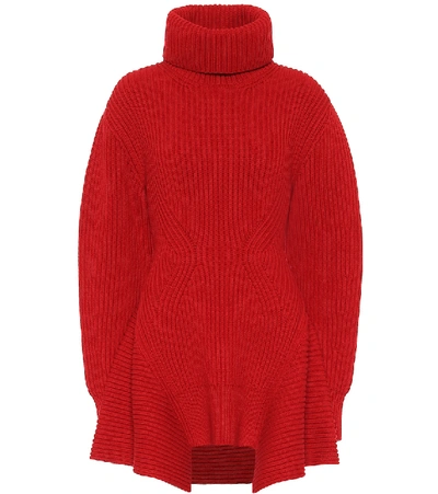 Shop Alexander Mcqueen Wool And Cashmere Turtleneck Sweater In Red
