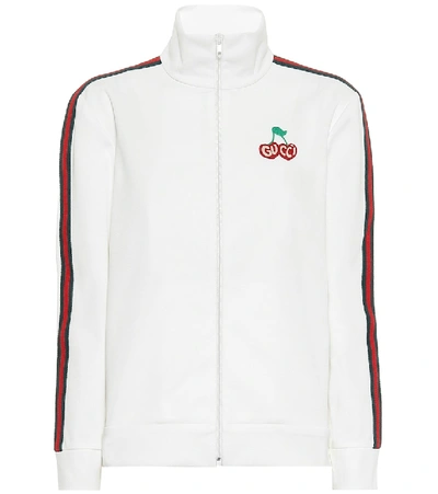 Shop Gucci Piquet Jersey Track Jacket In White