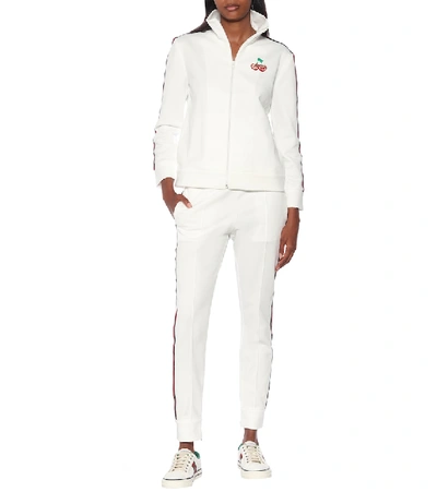 Shop Gucci Piquet Jersey Track Jacket In White
