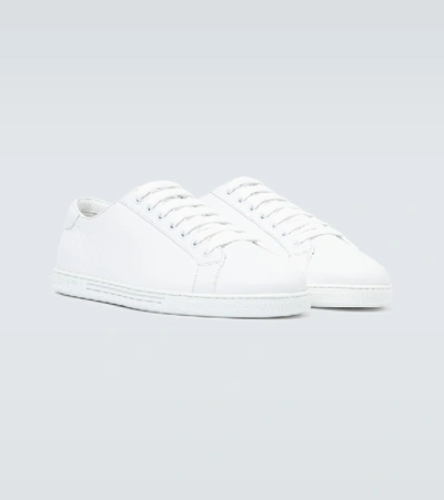 Shop Dolce & Gabbana Saint Tropez Leather Sneakers In White