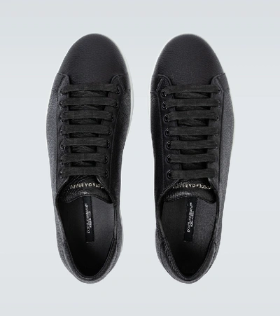 Shop Dolce & Gabbana Saint Tropez Leather Sneakers In Black