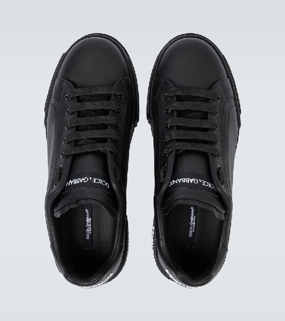 Shop Dolce & Gabbana Port Light Leather Sneakers In Black