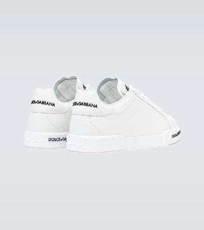 Shop Dolce & Gabbana Port Light Leather Sneakers In White