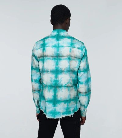 Shop Amiri Tie-dyed Long-sleeved Shirt In Blue