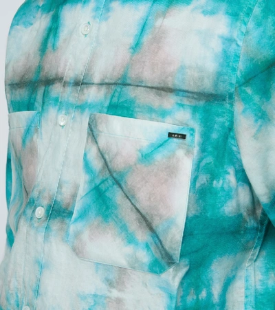 Shop Amiri Tie-dyed Long-sleeved Shirt In Blue