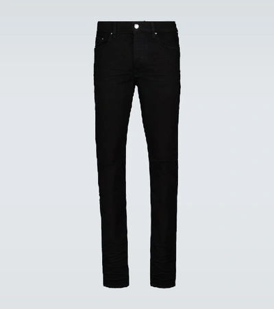 Shop Amiri Slash Skinny-fit Jeans In Black