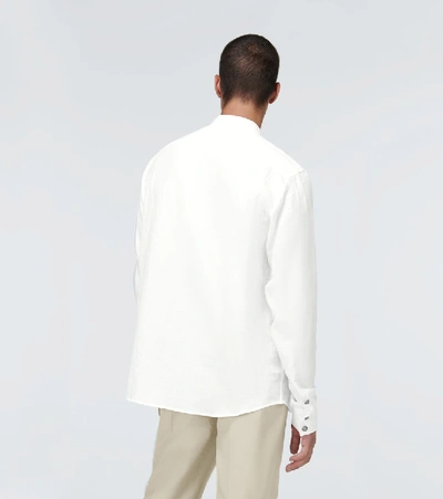 Shop Balmain Long-sleeved Cotton Shirt In White
