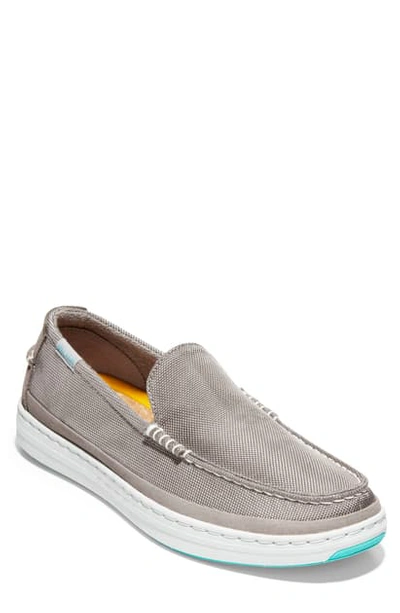 Shop Cole Haan Cloudfeel Slip-on Sneaker In Grey Nylon / Blue