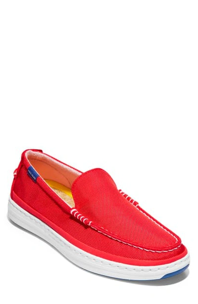 Shop Cole Haan Cloudfeel Slip-on Sneaker In Flame Scarlet Nylon / White
