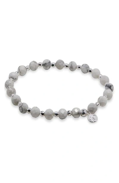 Gorjana Power Stone Stretch Bracelet In Calming/ Howlite/ Silver