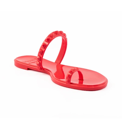 Shop Carmen Sol Maria Flat Jelly Sandals In Red