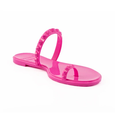 Shop Carmen Sol Maria Flat Jelly Sandals In Fuchsia