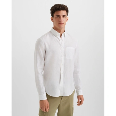 Shop Club Monaco Slim Solid Linen Shirt In White