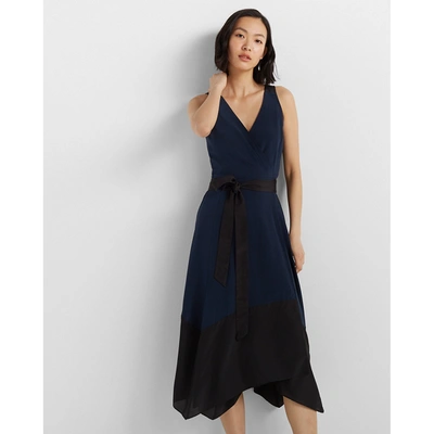 Shop Club Monaco Colorblock Wrap Dress In Black Multi