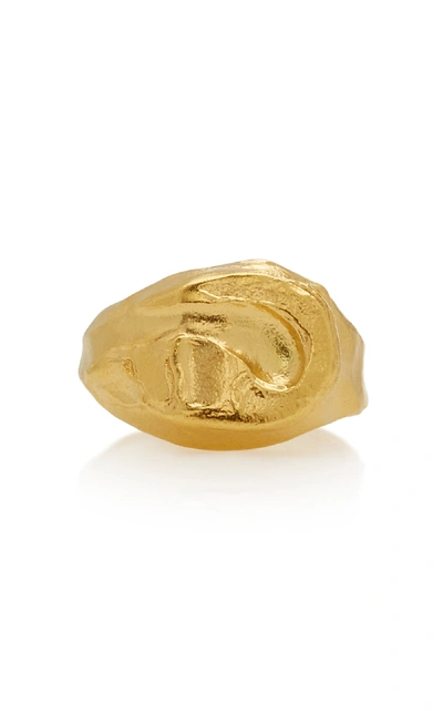 Shop Alighieri Infernal Storm 24k Gold-plated Sterling Silver Ring