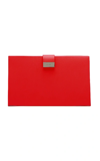 Shop Medea Lay Low Leather Clutch In Red