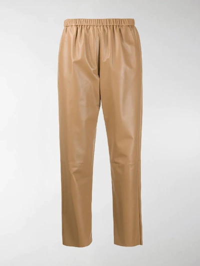 Shop Drome High-waist Cropped Trousers In Neutrals