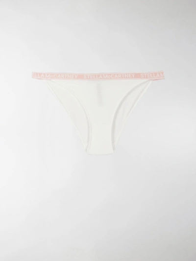 Shop Stella Mccartney Jacquard Logo Bikini Bottoms In White