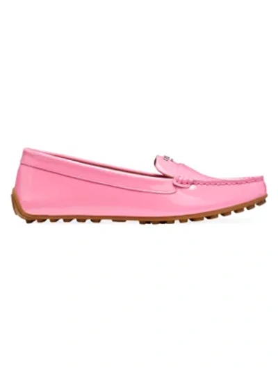 Shop Kate Spade Deck Patent Leather Loafers In Neon Pink