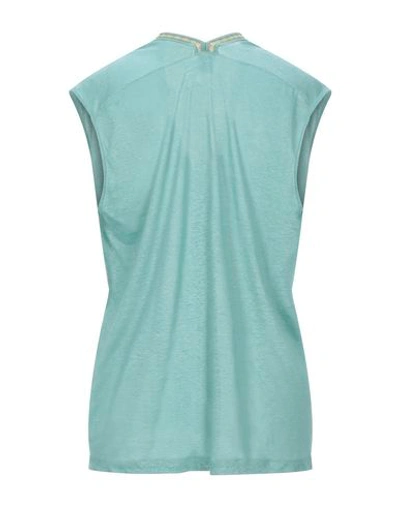 Shop M Missoni Woman T-shirt Light Green Size S Linen