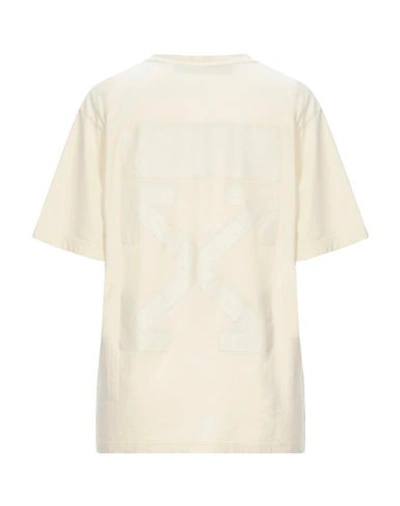 Shop Off-white Woman T-shirt Beige Size Xs Cotton