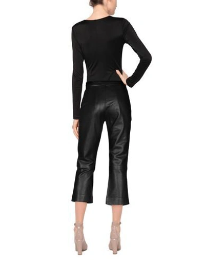 Shop Balmain Woman Pants Black Size 6 Lambskin