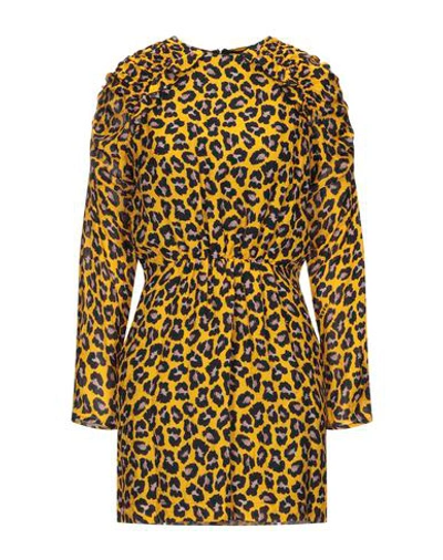 Shop Msgm Woman Mini Dress Ocher Size 8 Viscose In Yellow