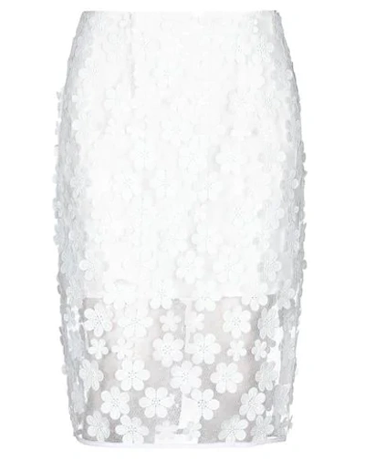 Shop Milly Knee Length Skirts In White